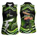 Sydney Thunder Cricket Women Sleeveless Polo Shirt Australian Cricket Mascot - Modern Indigenous Style