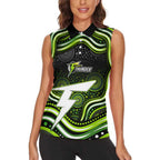 Sydney Thunder Cricket Women Sleeveless Polo Shirt Australian Cricket Mascot - Modern Indigenous Style