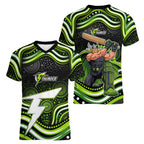 Sydney Thunder Cricket Women V-Neck T-Shirt Australian Cricket Mascot - Modern Indigenous Style