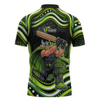 Sydney Thunder Cricket Zipper Polo Shirt Australian Cricket Mascot - Modern Indigenous Style