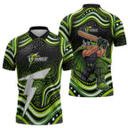 Sydney Thunder Cricket Zipper Polo Shirt Australian Cricket Mascot - Modern Indigenous Style