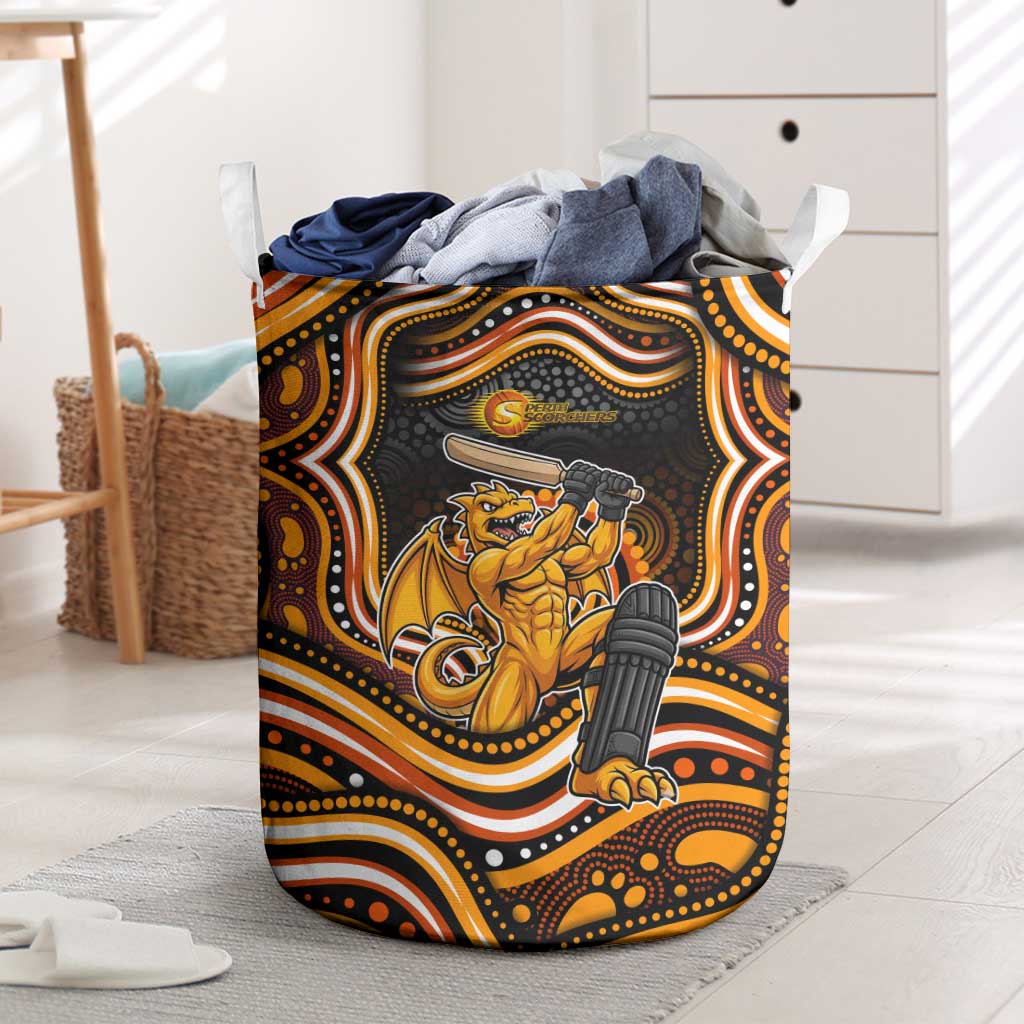 Perth Scorchers Cricket Laundry Basket Australian Cricket Mascot - Modern Indigenous Style