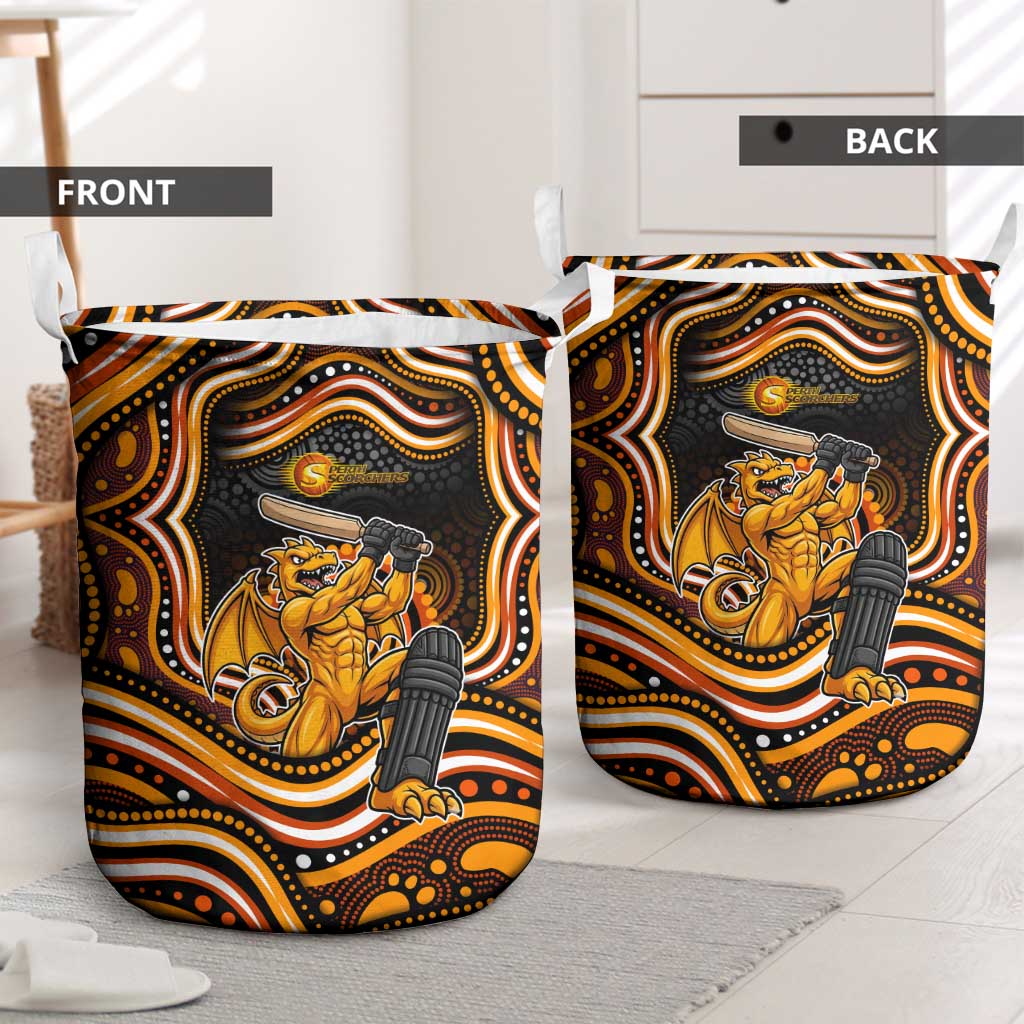 Perth Scorchers Cricket Laundry Basket Australian Cricket Mascot - Modern Indigenous Style