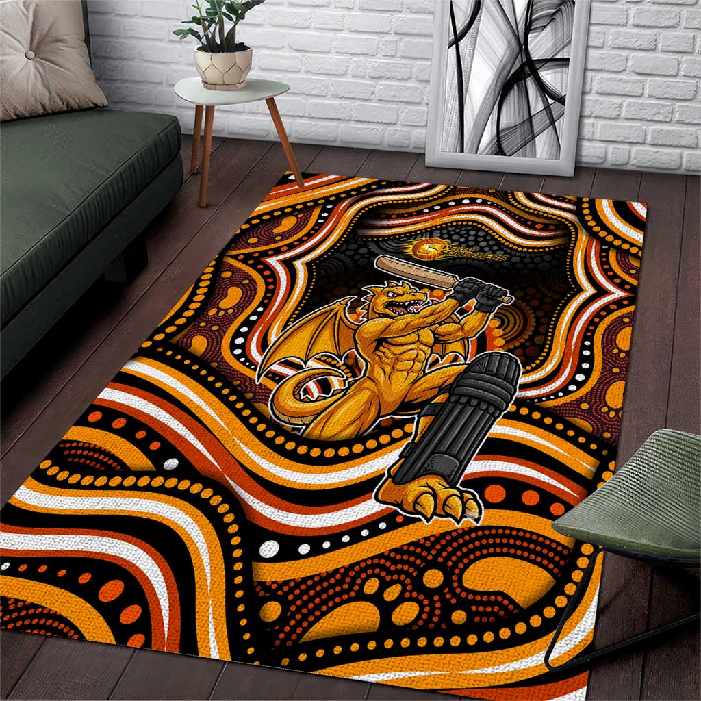 Perth Scorchers Cricket Area Rug Australian Cricket Mascot - Modern Indigenous Style