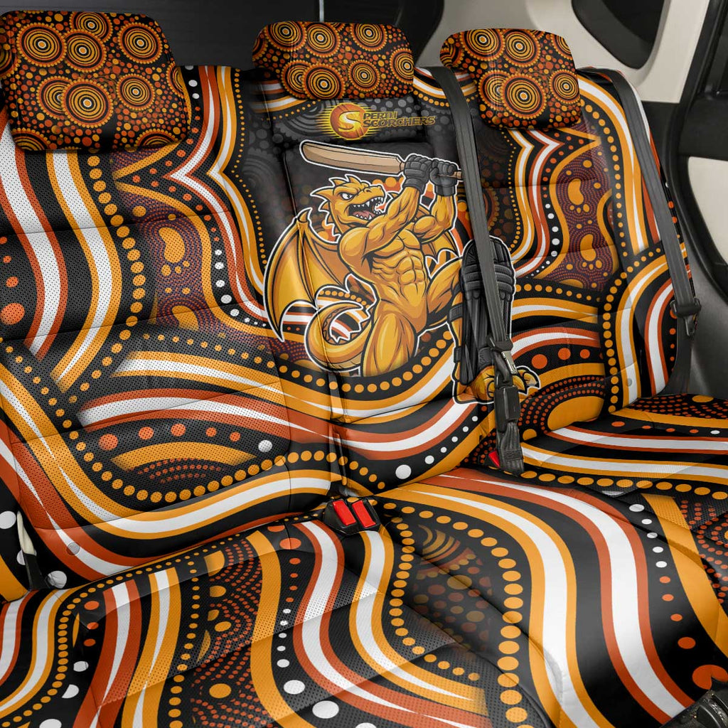 Perth Scorchers Cricket Back Car Seat Cover Australian Cricket Mascot - Modern Indigenous Style