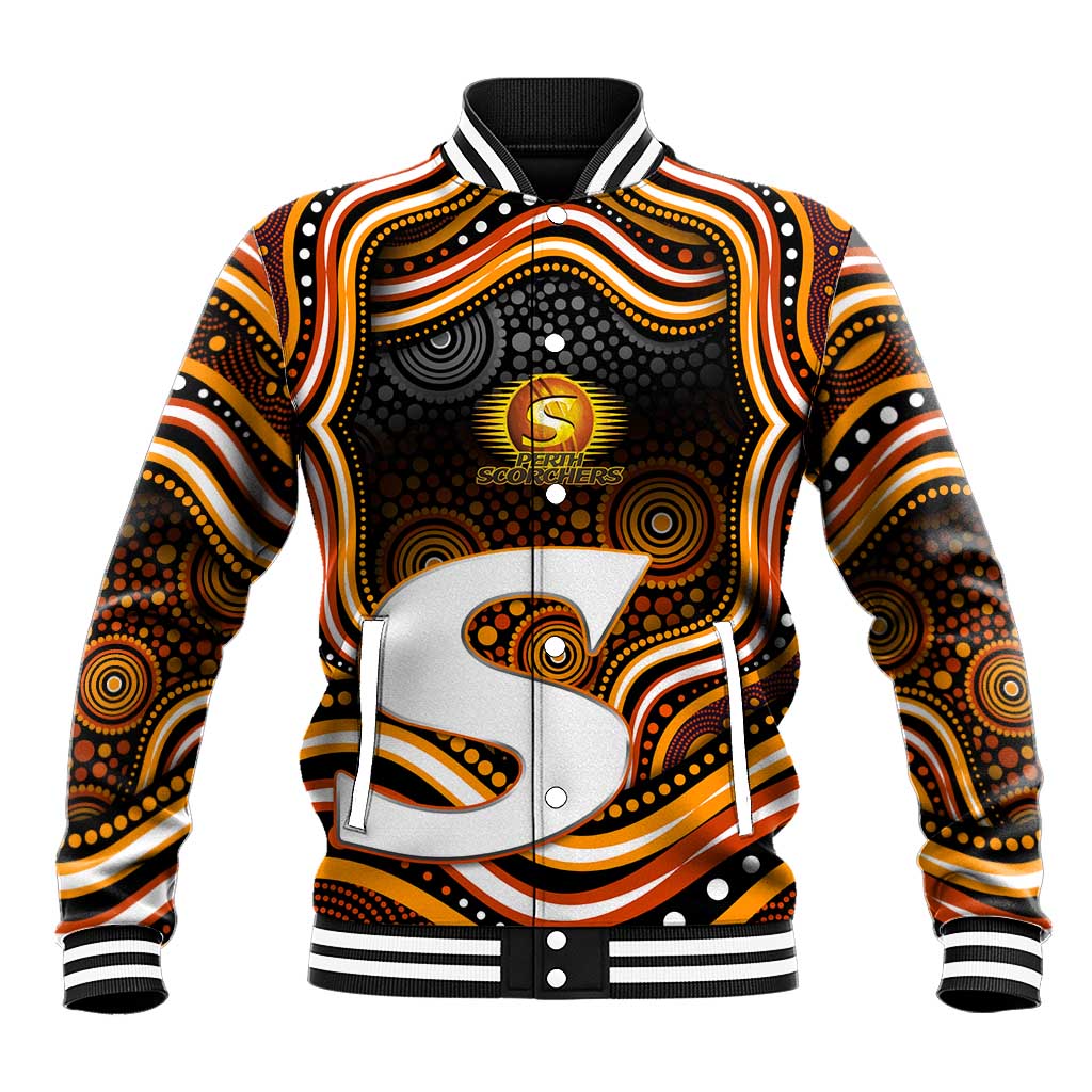 Perth Scorchers Cricket Baseball Jacket Australian Cricket Mascot - Modern Indigenous Style
