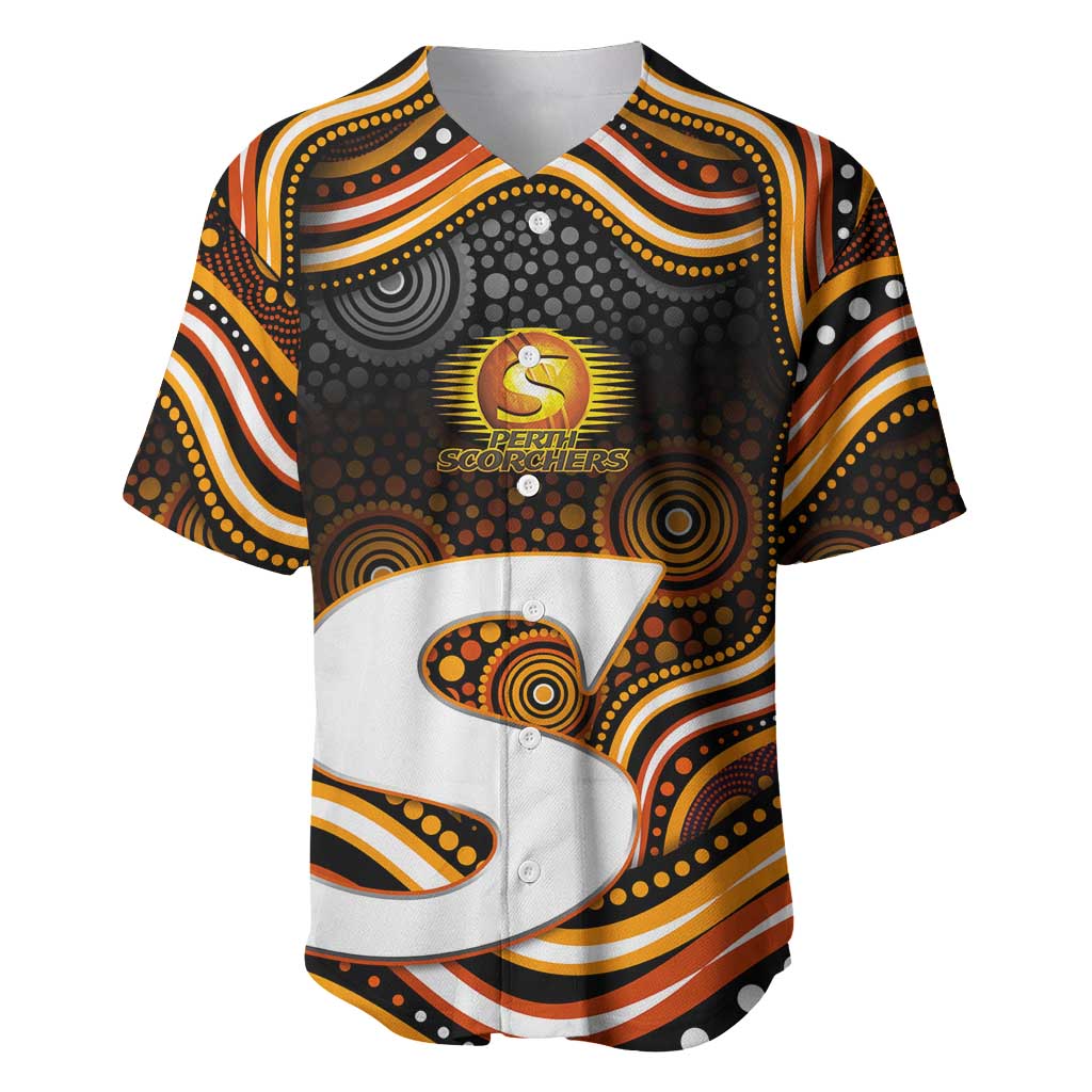 Perth Scorchers Cricket Baseball Jersey Australian Cricket Mascot - Modern Indigenous Style