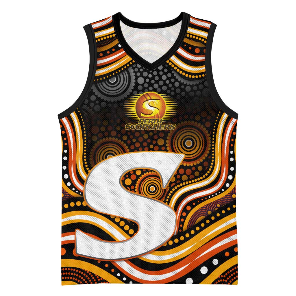 Perth Scorchers Cricket Basketball Jersey Australian Cricket Mascot - Modern Indigenous Style