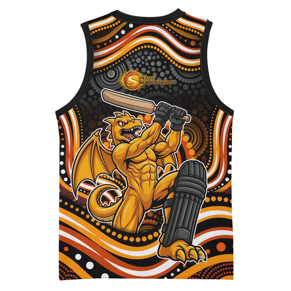 Perth Scorchers Cricket Basketball Jersey Australian Cricket Mascot - Modern Indigenous Style