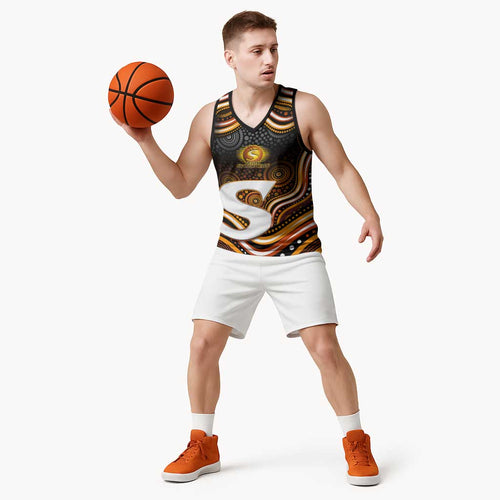 Perth Scorchers Cricket Basketball Jersey Australian Cricket Mascot - Modern Indigenous Style