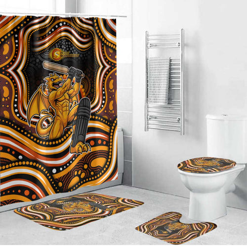 Perth Scorchers Cricket Bathroom Set Australian Cricket Mascot - Modern Indigenous Style