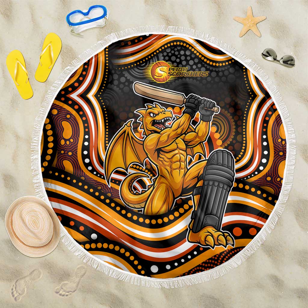 Perth Scorchers Cricket Beach Blanket Australian Cricket Mascot - Modern Indigenous Style