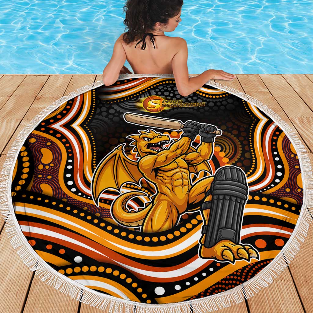 Perth Scorchers Cricket Beach Blanket Australian Cricket Mascot - Modern Indigenous Style