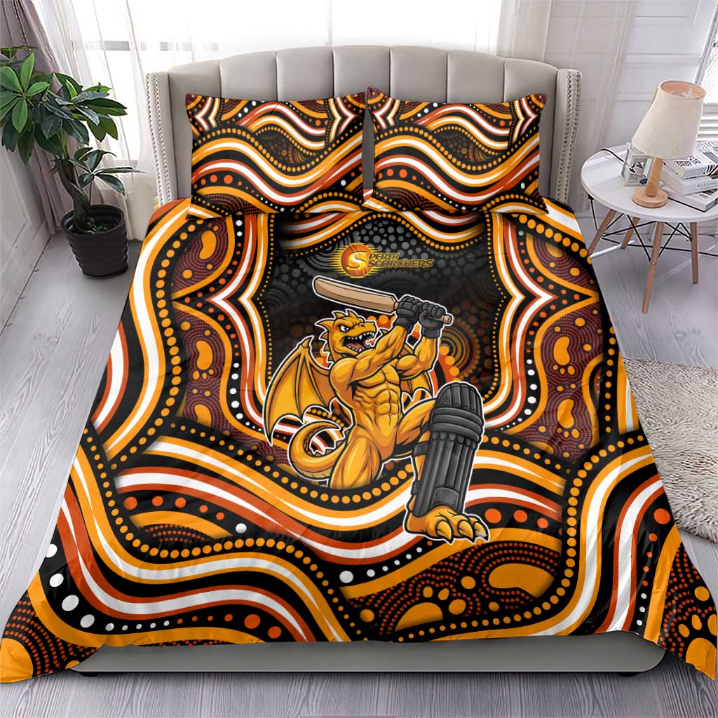 Perth Scorchers Cricket Bedding Set Australian Cricket Mascot - Modern Indigenous Style