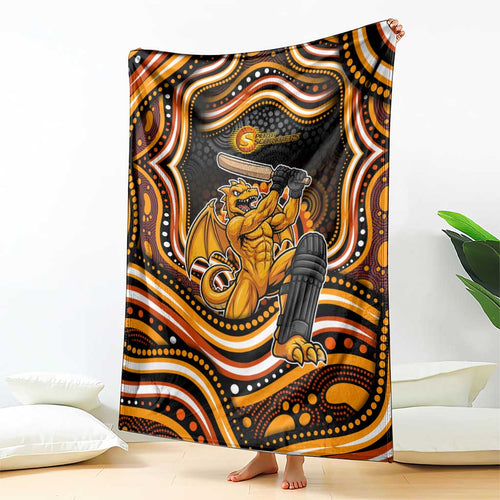 Perth Scorchers Cricket Blanket Australian Cricket Mascot - Modern Indigenous Style