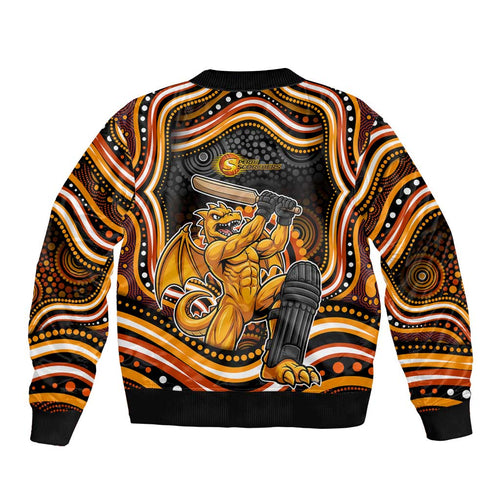 Perth Scorchers Cricket Bomber Jacket Australian Cricket Mascot - Modern Indigenous Style