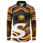 Perth Scorchers Cricket Button Sweatshirt Australian Cricket Mascot - Modern Indigenous Style