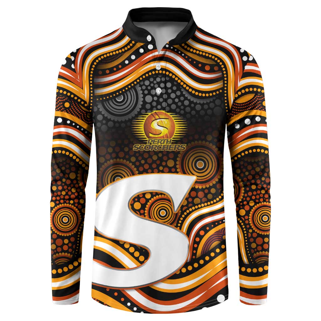 Perth Scorchers Cricket Button Sweatshirt Australian Cricket Mascot - Modern Indigenous Style