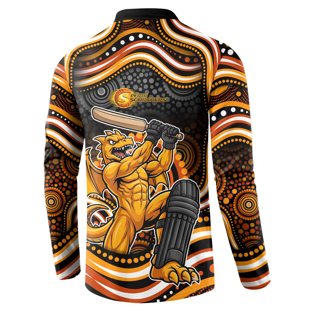 Perth Scorchers Cricket Button Sweatshirt Australian Cricket Mascot - Modern Indigenous Style