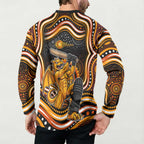 Perth Scorchers Cricket Button Sweatshirt Australian Cricket Mascot - Modern Indigenous Style