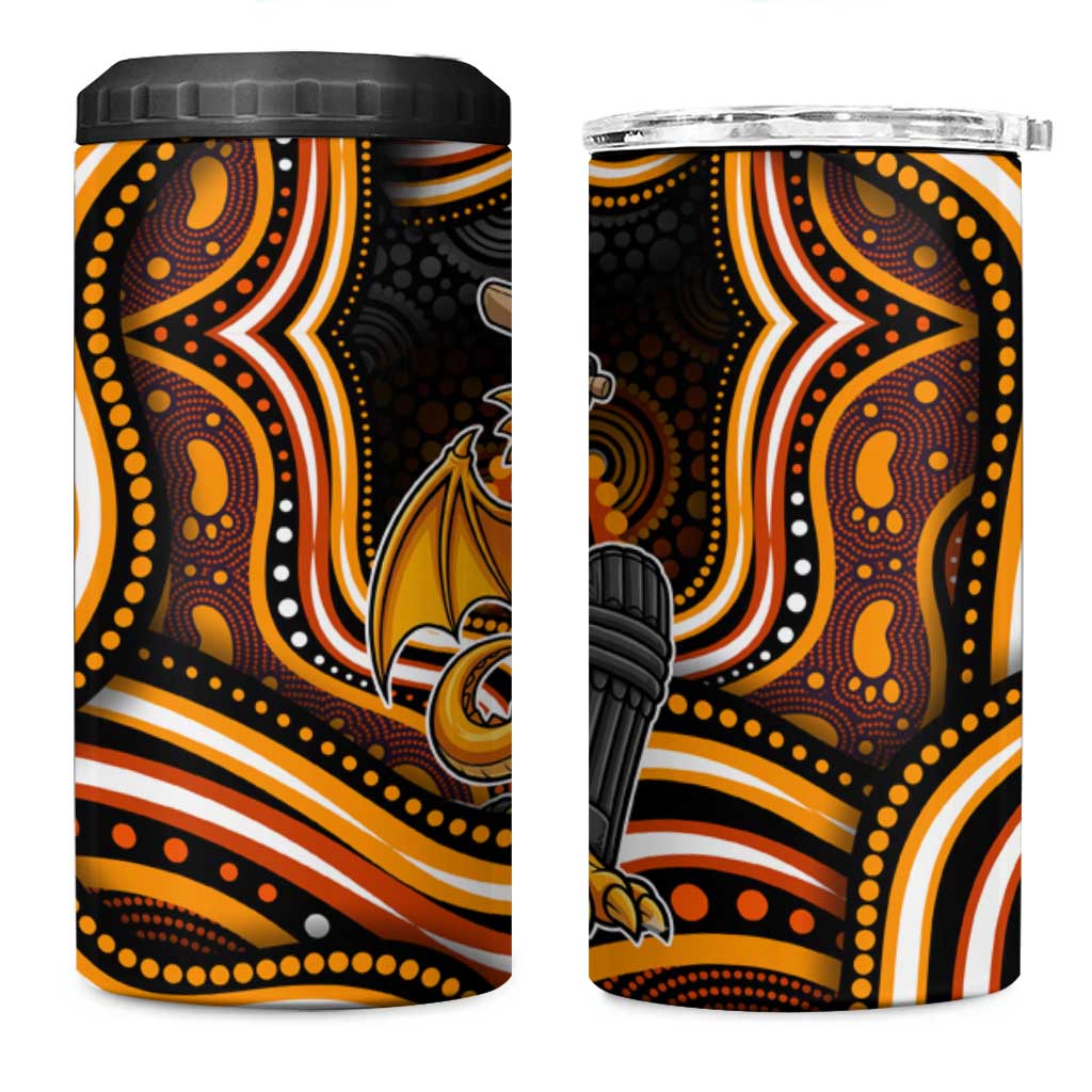 Perth Scorchers Cricket 4 in 1 Can Cooler Tumbler Australian Cricket Mascot - Modern Indigenous Style