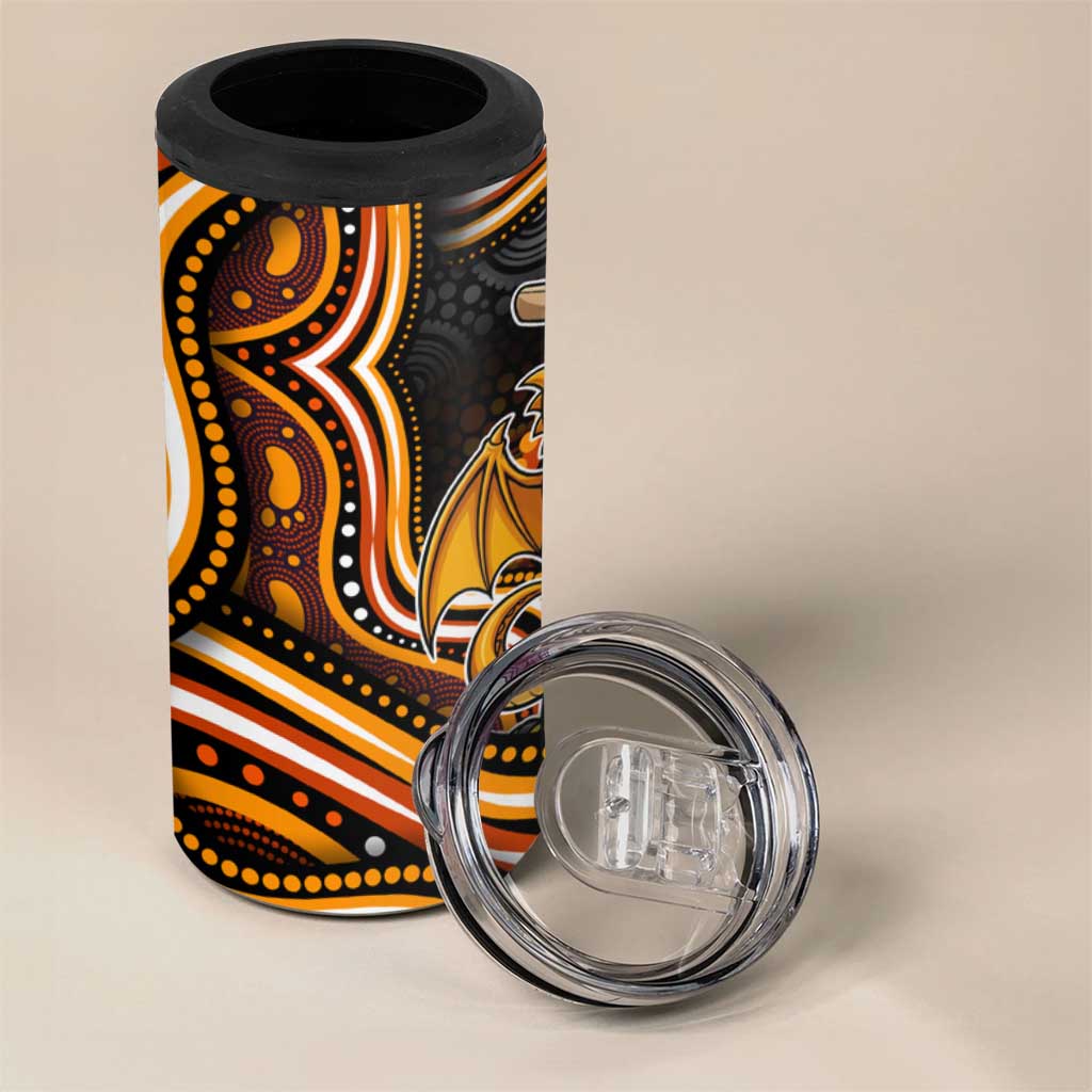 Perth Scorchers Cricket 4 in 1 Can Cooler Tumbler Australian Cricket Mascot - Modern Indigenous Style