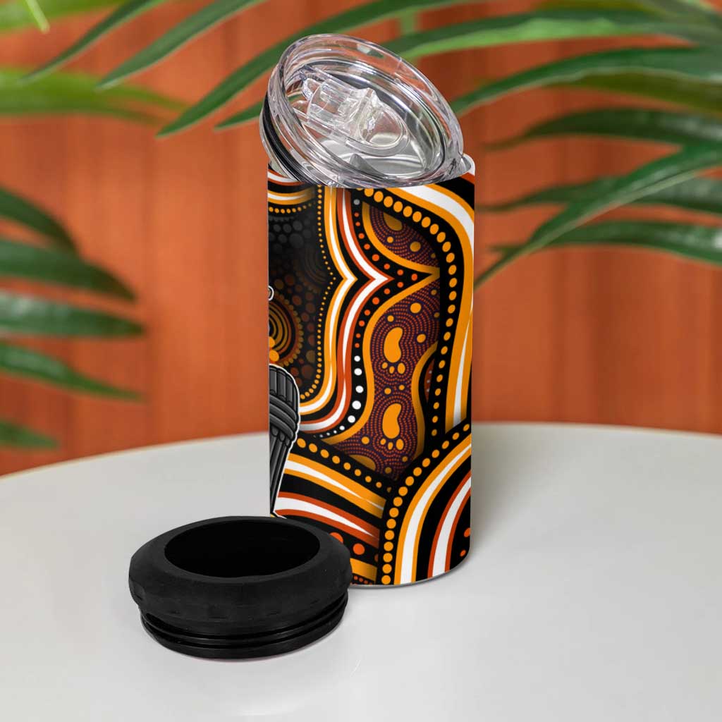 Perth Scorchers Cricket 4 in 1 Can Cooler Tumbler Australian Cricket Mascot - Modern Indigenous Style