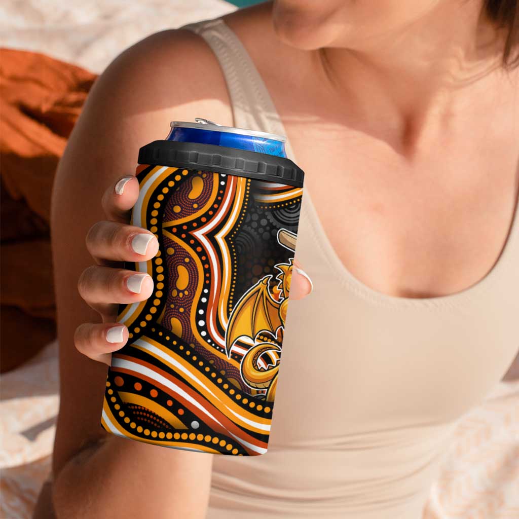 Perth Scorchers Cricket 4 in 1 Can Cooler Tumbler Australian Cricket Mascot - Modern Indigenous Style