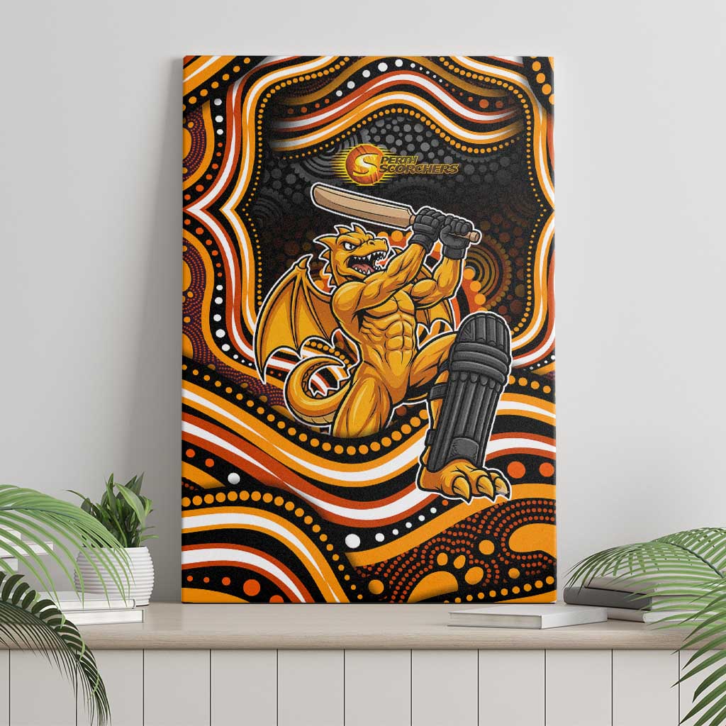 Perth Scorchers Cricket Canvas Wall Art Australian Cricket Mascot - Modern Indigenous Style