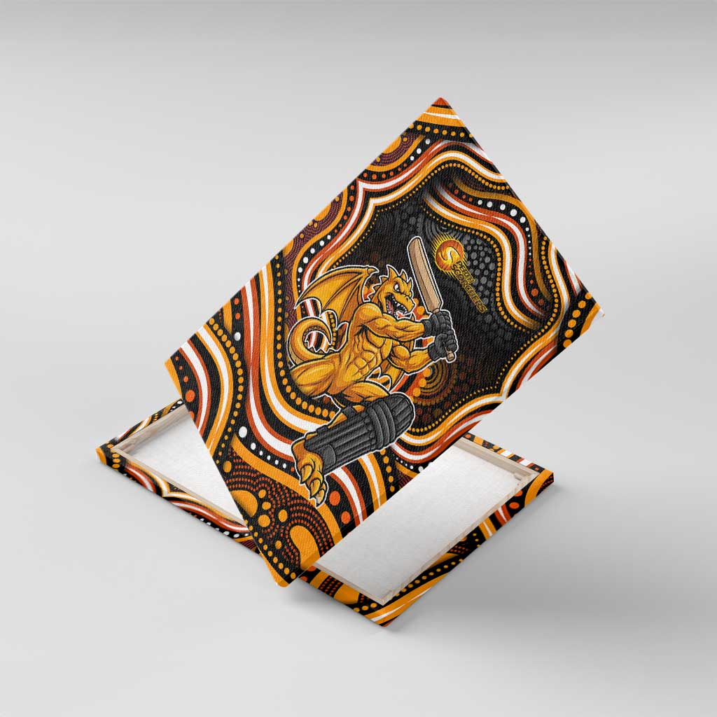 Perth Scorchers Cricket Canvas Wall Art Australian Cricket Mascot - Modern Indigenous Style