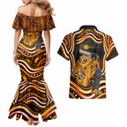 Perth Scorchers Cricket Couples Matching Mermaid Dress and Hawaiian Shirt Australian Cricket Mascot - Modern Indigenous Style