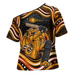 Perth Scorchers Cricket Cross Shoulder Shirt Australian Cricket Mascot - Modern Indigenous Style