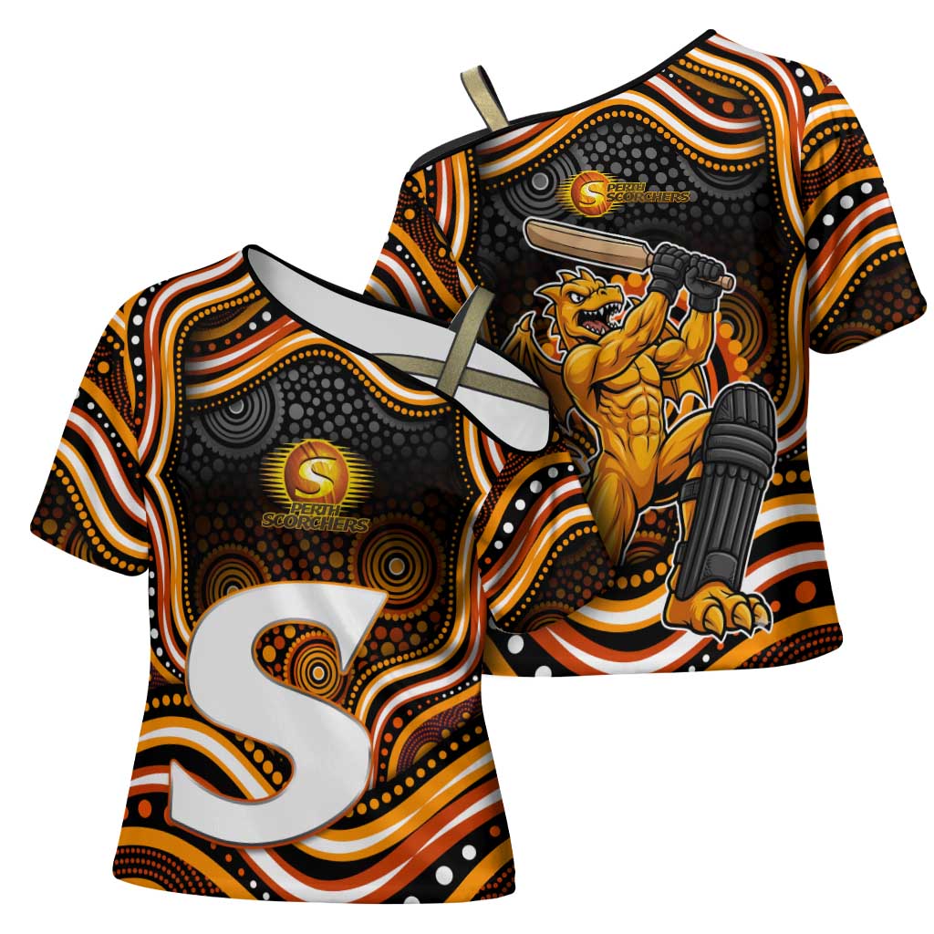 Perth Scorchers Cricket Cross Shoulder Shirt Australian Cricket Mascot - Modern Indigenous Style