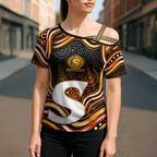 Perth Scorchers Cricket Cross Shoulder Shirt Australian Cricket Mascot - Modern Indigenous Style