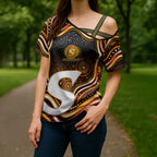 Perth Scorchers Cricket Cross Shoulder Shirt Australian Cricket Mascot - Modern Indigenous Style