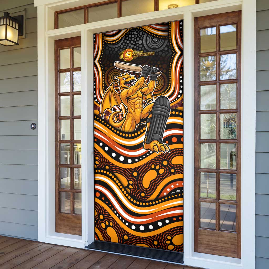 Perth Scorchers Cricket Door Cover Australian Cricket Mascot - Modern Indigenous Style