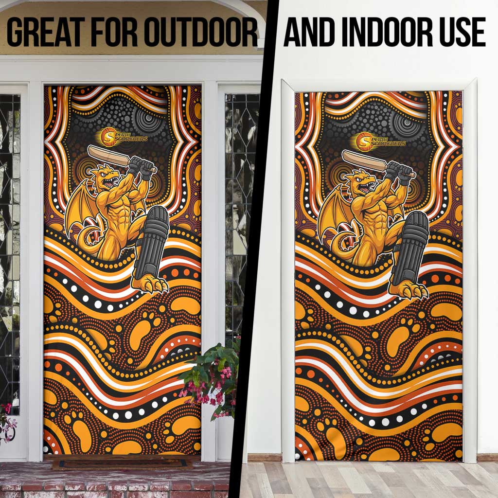 Perth Scorchers Cricket Door Cover Australian Cricket Mascot - Modern Indigenous Style