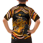Perth Scorchers Cricket Family Matching Long Sleeve Bodycon Dress and Hawaiian Shirt Australian Cricket Mascot - Modern Indigenous Style
