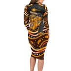 Perth Scorchers Cricket Family Matching Long Sleeve Bodycon Dress and Hawaiian Shirt Australian Cricket Mascot - Modern Indigenous Style