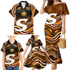 Perth Scorchers Cricket Family Matching Mermaid Dress and Hawaiian Shirt Australian Cricket Mascot - Modern Indigenous Style