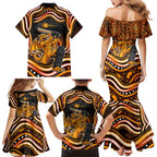 Perth Scorchers Cricket Family Matching Mermaid Dress and Hawaiian Shirt Australian Cricket Mascot - Modern Indigenous Style