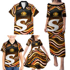 Perth Scorchers Cricket Family Matching Puletasi and Hawaiian Shirt Australian Cricket Mascot - Modern Indigenous Style