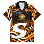 Perth Scorchers Cricket Family Matching Short Sleeve Bodycon Dress and Hawaiian Shirt Australian Cricket Mascot - Modern Indigenous Style