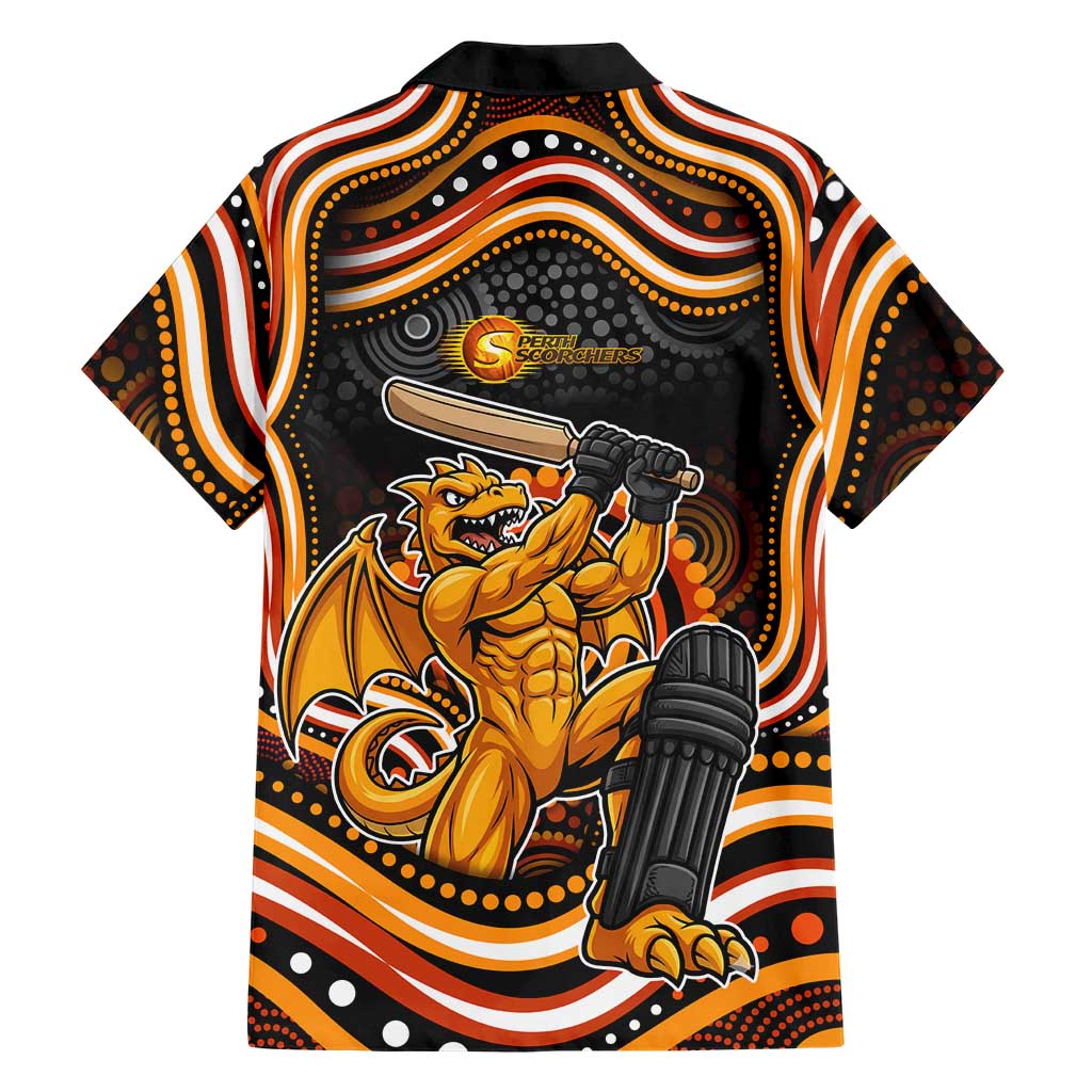 Perth Scorchers Cricket Family Matching Short Sleeve Bodycon Dress and Hawaiian Shirt Australian Cricket Mascot - Modern Indigenous Style