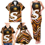 Perth Scorchers Cricket Family Matching Tank Maxi Dress and Hawaiian Shirt Australian Cricket Mascot - Modern Indigenous Style