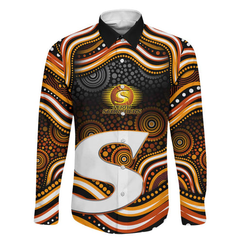 Perth Scorchers Cricket Family Matching Tank Maxi Dress and Hawaiian Shirt Australian Cricket Mascot - Modern Indigenous Style