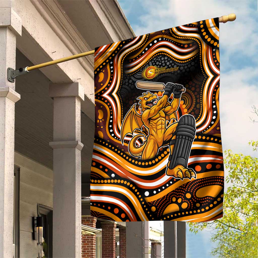 Perth Scorchers Cricket Garden Flag Australian Cricket Mascot - Modern Indigenous Style