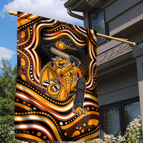 Perth Scorchers Cricket Garden Flag Australian Cricket Mascot - Modern Indigenous Style