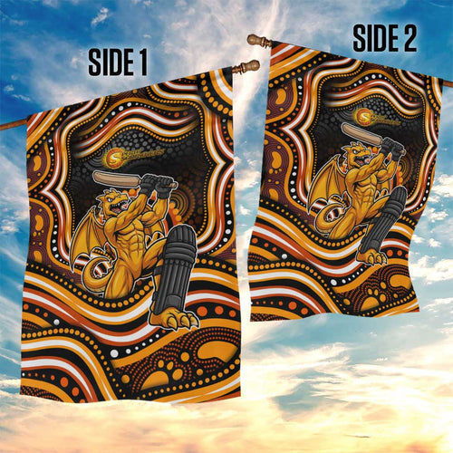 Perth Scorchers Cricket Garden Flag Australian Cricket Mascot - Modern Indigenous Style