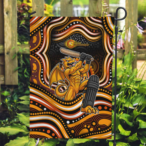 Perth Scorchers Cricket Garden Flag Australian Cricket Mascot - Modern Indigenous Style